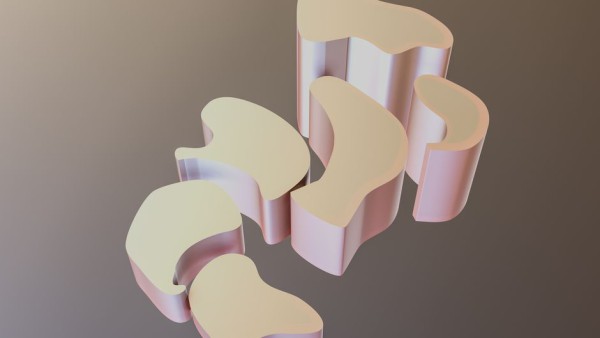 초냉각 액체 유리 분자 배열 3D 모델